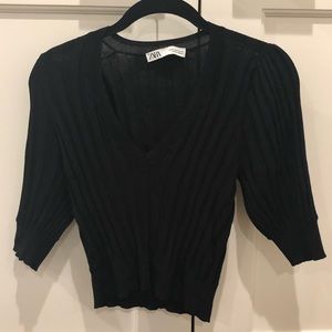 Zara v neck cropped sweater